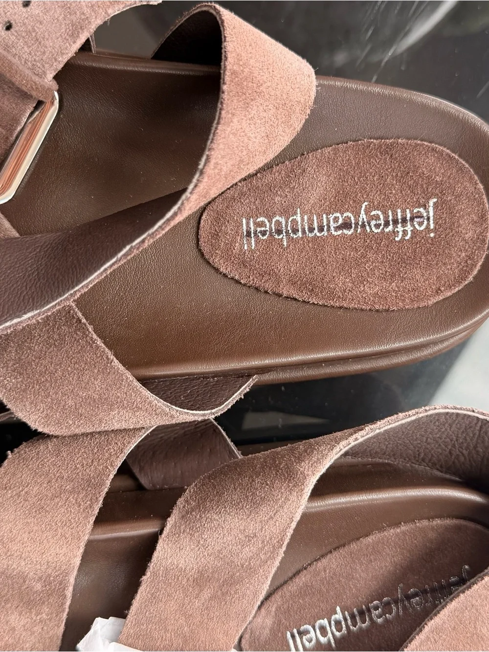 Free People Brown Suede Platform Strappy Sandals